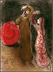Marc Chagall: Ruths Treffen mit Boas (Buch der Rut), Original-Lithographie f�r Verve, Bilder zur Bibel 1960
