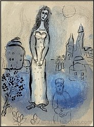 Marc Chagall: Esther, 1960, Original-Lithographie für Verve Bilder zur Bibel, Bibelillustrationen | Drucke