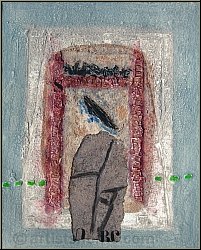 James Coignard: Radierung mit Carborundum und Collage 'Mouvement Lineaire Vert' handsigniert | Originale