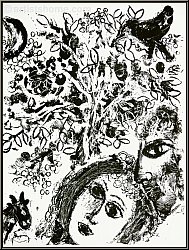 Marc Chagall: P�rchen vor dem Baume 'Le couple devant l'arbre' 1960 Original Lithographie - Werke | Originale