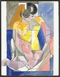 Jacques Villon: Portrait eines M�dchens (Portrait d'une jeune fille) Kubistische Original-Lithographie Mourlot