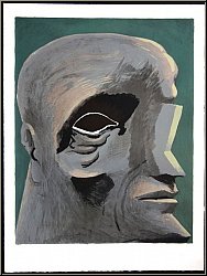 Horst Antes: 'Portrait Michelangelo' aus dem Portfolio 'Omaggio a Michelangelo', 1975, Original-Lithographie