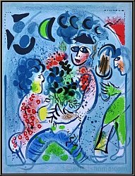 Marc Chagall: 'Blumen im Arm' (Frontispiz) Original Lithographie, 1969, Blumenstrau� - Bilder, Werke, Drucke