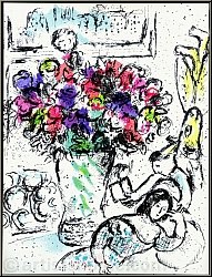Marc Chagall: Die Anemonen, Original-Lithographie (Frontispiz) B�tten, Blumenstrau� - Bilder | Werke | Drucke