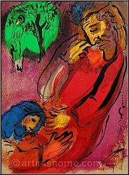 Marc Chagall: K�nig David und Absalom, Original Lithographie, 1956 - Verve Bilder zur Bibel | Lithographien