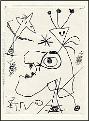 Joan Miro: L'Aigrette 'Die Federkrone' Original-Radierung 1956, Dupin 105 - Originale | Druckgrafik | Werke