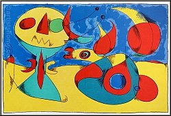 Joan Miro: Zephirvogel 'Oiseau z�phyr' 1956, Lithographie mit kubistischen Elementen - Druckgrafik | Originale