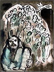 Marc Chagall: Moses und sein Volk - Original(!)-Lithografie 1973