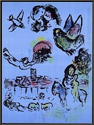 Marc Chagall: 'Nacht in Vence' (Nocturne � Vence) 1963 Saint-Paul de Vence Provence | Original-Lithographien