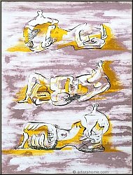 Henry Moore: Original-Lithographie 'Drei liegende Figuren', Three reclining figures, 1971 - Werke | Bilder