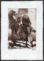 Horst Janssen: Das alte Lied 1983 - Radierung f�r Nihil ut umbra