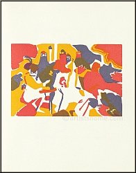 Wassily Kandinsky: 'Orientalisches' Holzschnitt f�r 'Kl�nge' Arches B�tten, sp�terer Abzug vom Originalblock