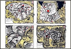 Pierre Alechinsky: Paris Arrondissements, Maeght 1982 - Druckgrafik | Original-Lithographien | Werke | Bilder