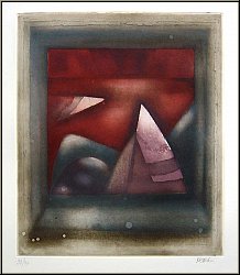 Michèle Nedelec: Der Abend (Le soir) Farbradierung Bütten, signiert