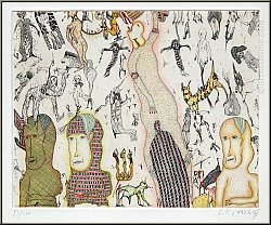 Felix Waske: Reise ins Innere, Die 3. Person, Kaltnadel-Radierung f�r 'Journey to Soul' signiert | Druckgrafik