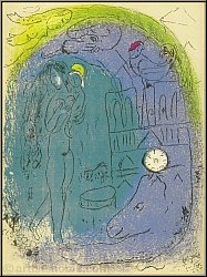 Marc Chagall: 'Mutter und Kind vor Notre-Dame' 1952, Original-Lithographie f�r Verve Vision de Paris