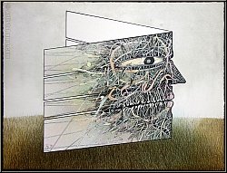 Bernhard J�ger: Papierflieger 1974, Farblithographie, handsigniert