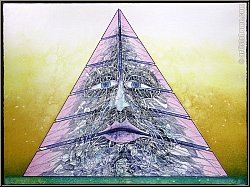 Bernhard J�ger: Pyramide 1974, Original Lithographie, handsigniert