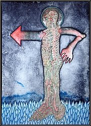 Bernhard J�ger: Hier entlang Wegweiser, 1971, Lithographie, signiert