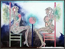 Bernhard Jäger: Magie 1970, Spiritualität, Lithographie, signiert