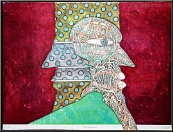 Bernhard J�ger: Pseudo-Janus 1974, Januskopf, Lithographie, signiert