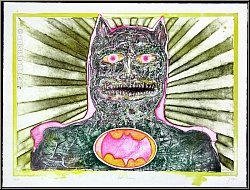 Bernhard J�ger: Batman ('Bat-Man') Fledermaus 1969, Lithographie, signiert - Werke | Bilder | Druckgrafik