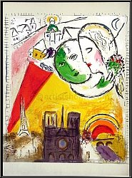 Marc Chagall: Der Sonntag 'Le dimanche' Paris 1954, Original-Lithographie - Derriere le miroir | Kunst | Werke