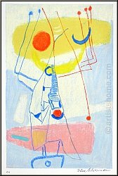 Max Ackermann: Heitere Gestade 1965 Siebdruck Bütten Signaturstempel