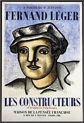 Fernand L�ger: Les Constructeurs 1951, Maison de la Pens�e Original-Lithographie 'L'ouvrier' | K�nstlerplakate