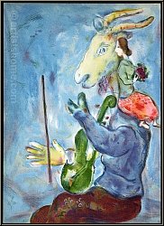 Marc Chagall 'Fr�hling' Lithographie von 1938 'Printemps' f�r Verve - Mourlot Lithographien | Werke | Drucke