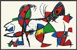 Joan Miro: �Delphin und Papagei�, 1975, Original Lithographie X