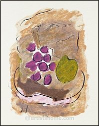 Georges Braque: Original-Lithographie, Stillleben mit Fr�chten, 1962, Kronenhalle - Werke | Bilder | Drucke