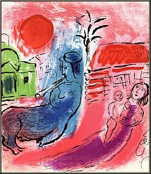 Marc Chagall: Original-Lithographie Mutterschaft und Kentaur (Maternit� au Centaure) 1957, Mutter und Kind