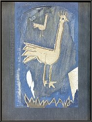 Georges Braque: Zwei Pfauenv�gel 'Deux paons' 1952, Lithographie in Lavendelblau f�r Verve - Werke | Bilder