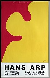 Hans (Jean) Arp: Galerie im Erker 1966, Originalplakat, Nachlassstempel, Originallithografie - K�nstlerplakate