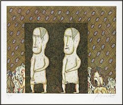 Felix Waske: Ehe-Biotop, 1978, Kaltnadel-Radierung f�r 'Journey to Soul' signiert | Druckgrafik | Bilder