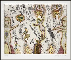 Felix Waske: Getrenntes Paar, 1978, Kaltnadel-Radierung f�r 'Journey to Soul' signiert | Druckgrafik | Werke