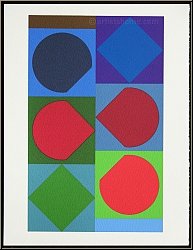 Victor Vasarely: Geometrische Komposition 'Beryll' 1972 für Souvenirs et portraits d'artistes, Fernand Mourlot