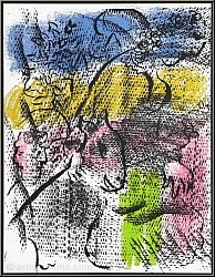 Marc Chagall: Lithographie Komposition f�r XXe si�cle 1970, Frau mit Esel - Werke | Originale | Lithographien