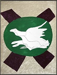 Georges Braque: Oiseau sur fond de X 1958, Original-Lithographie, Vogel auf grünem Grund - Werke | Originale