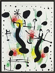 Joan Miro: 'Das Wildschweinlager', 1966, Original-Lithographie B�tten, Jagdszene - Bilder | Werke | Drucke