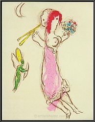 Marc Chagall: Daphnis und Chloe, 1960, Lithographie, Liebesgeschichte zweier Findelkinder - Originale | Drucke