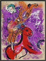 Marc Chagall: 'Kunstreiterin auf rotem Pferd' - L'�cuy�re au cheval rouge, 1957 Original-Lithographie | Werke