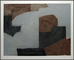Serge Poliakoff: Radierung mit Aquatinta auf B�tten, Komposition in Braun, Grau, Schwarz 1964 | Werke | Drucke