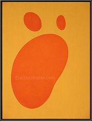 Hans (Jean) Arp: Abstrakte Komposition in Gelb und Orange, 1958, Pochoir (Schablonendruck) - Bilder | Drucke