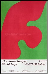 Hans (Jean) Arp: Donaueschinger Musiktage 1966, Original-Lithographie, K�nstlerplakate Erker-Presse St. Gallen