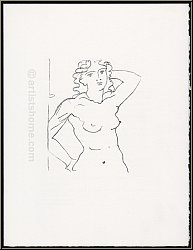 Andr� Derain: Original-Lithographie 'Buste de femme' Aktzeichnung, Frauenakt 1950 / 1972, Mourlot - Werke