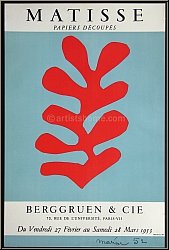 Henri Matisse: Plakat Berggruen & Cie 1953, Papiers d�coup�s - Mourlot Plakate | Poster | Lithographien