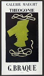 Georges Braque: Original-Ausstellungsplakat Theogonie, Galerie Maeght 1954, Mourlot - K�nstlerplakate | Poster