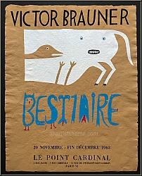 Victor Brauner: 'Bestiaire' Le Point Cardinal 1963, Ausstellungsplakat, Serigraphie - Original-K�nstlerplakate